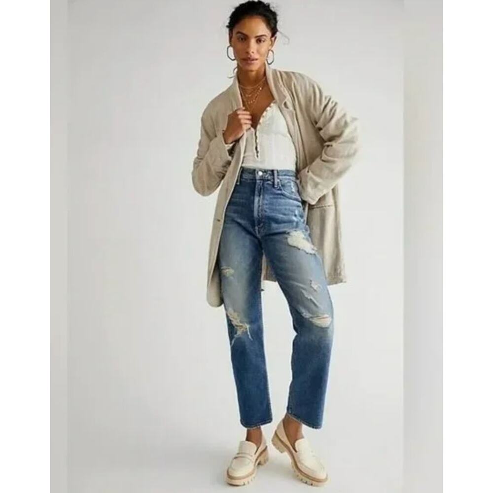 Mother Superior Jeans 27 High Waisted Study Hover Peaches and Screams Distressed
